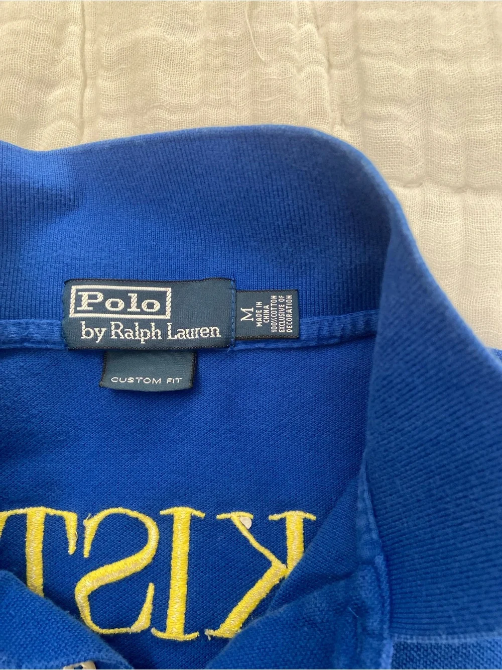 Ralph Lauren Mens Royal Blue Polo with Yellow Pony